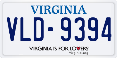 VA license plate VLD9394