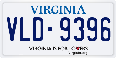VA license plate VLD9396