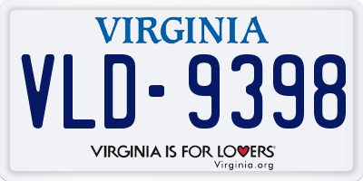 VA license plate VLD9398