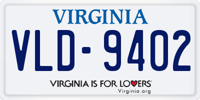 VA license plate VLD9402