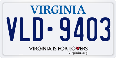 VA license plate VLD9403