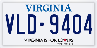 VA license plate VLD9404