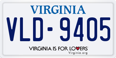 VA license plate VLD9405