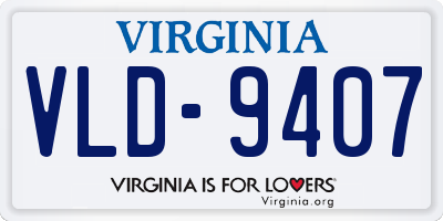 VA license plate VLD9407