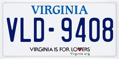 VA license plate VLD9408