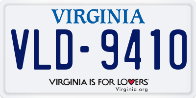 VA license plate VLD9410