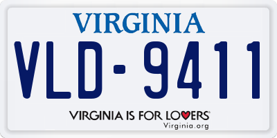 VA license plate VLD9411