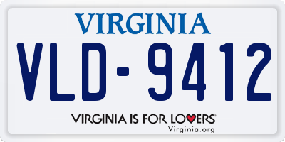 VA license plate VLD9412