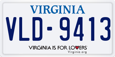 VA license plate VLD9413