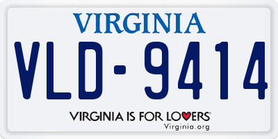 VA license plate VLD9414