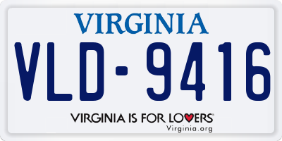 VA license plate VLD9416