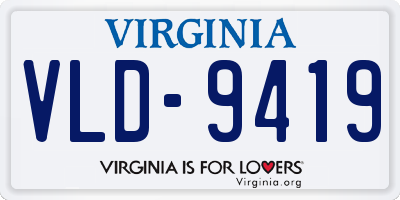 VA license plate VLD9419