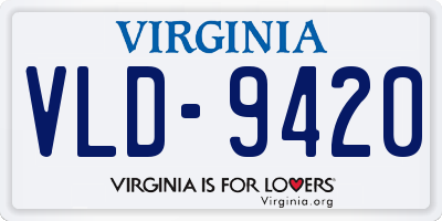 VA license plate VLD9420