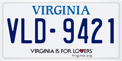 VA license plate VLD9421