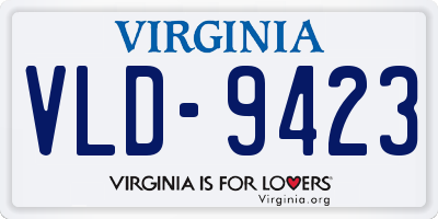VA license plate VLD9423