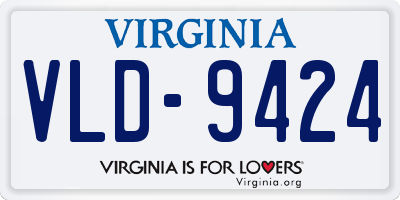 VA license plate VLD9424