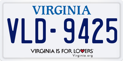 VA license plate VLD9425