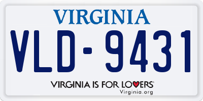 VA license plate VLD9431