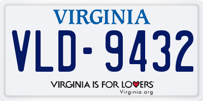 VA license plate VLD9432