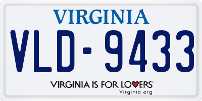 VA license plate VLD9433