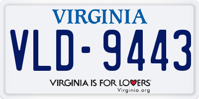 VA license plate VLD9443