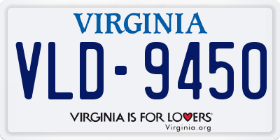 VA license plate VLD9450