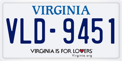 VA license plate VLD9451