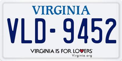 VA license plate VLD9452
