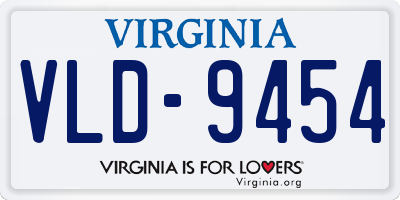 VA license plate VLD9454