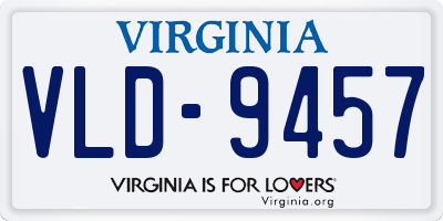 VA license plate VLD9457