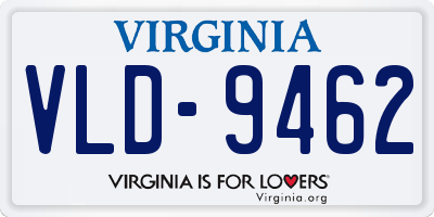 VA license plate VLD9462