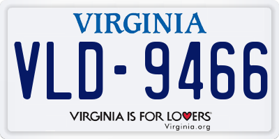 VA license plate VLD9466