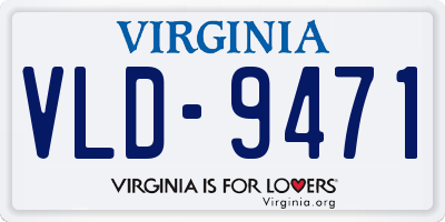 VA license plate VLD9471
