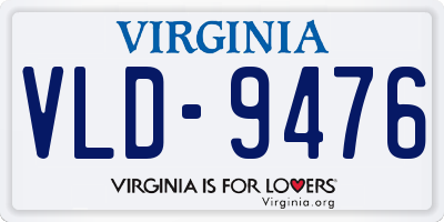 VA license plate VLD9476