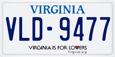 VA license plate VLD9477
