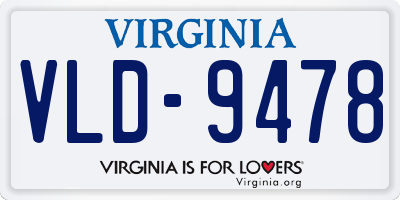 VA license plate VLD9478