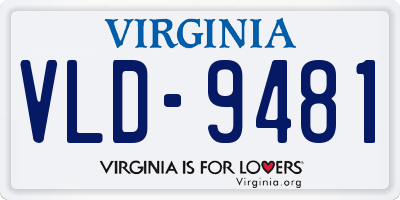 VA license plate VLD9481
