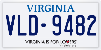 VA license plate VLD9482