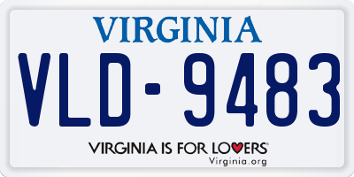 VA license plate VLD9483