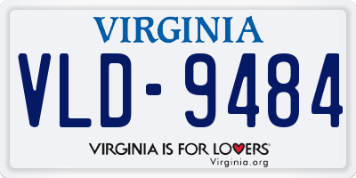 VA license plate VLD9484