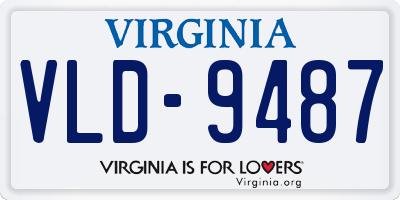 VA license plate VLD9487