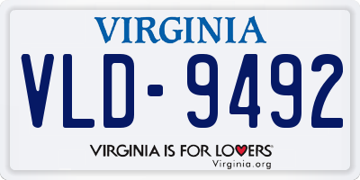 VA license plate VLD9492
