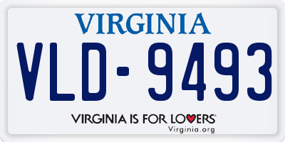 VA license plate VLD9493