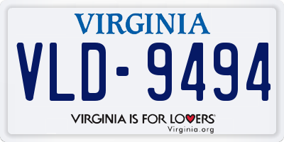 VA license plate VLD9494