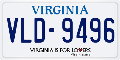 VA license plate VLD9496