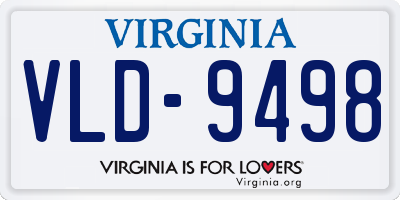 VA license plate VLD9498