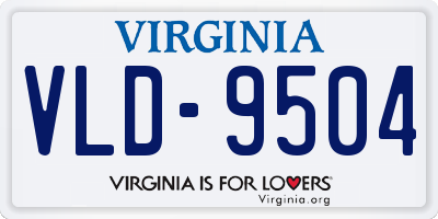 VA license plate VLD9504
