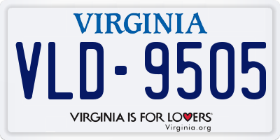 VA license plate VLD9505
