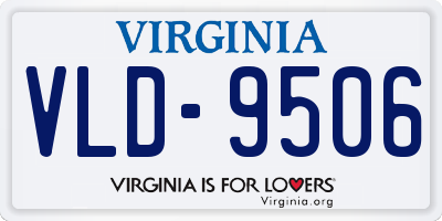 VA license plate VLD9506