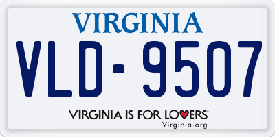 VA license plate VLD9507